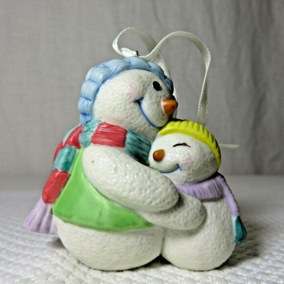 2000 Hallmark Warm Kindness Ornament Hugging Snowmen - Picture 1 of 6